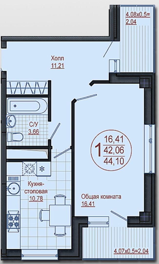 Продажа 1-комнатной квартиры, Краснодар, Леонида Лаврова улица,  д.8к2